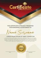 Luxury modern certificate template with flow lines effect ornament on texture pattern background vector