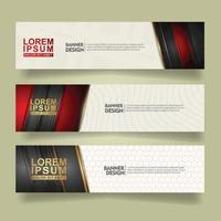 set abstract banner template design with luxury and elegant lines shape ornate on modern pattern background vector