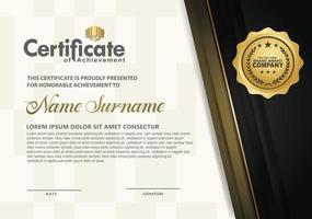 Luxury modern certificate template with flow lines effect ornament on texture pattern background vector