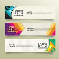 set abstract banner template design with triangle geometric polygonal style vector illustration