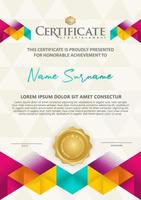 Certificate template with texture modern pattern background, vector