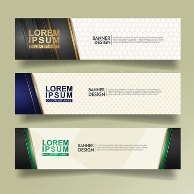 set abstract banner template design with luxury and elegant lines shape ornate on modern pattern background