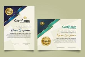 set certificate template with ribbon stripes ornament and modern texture pattern background. Diploma. Vector illustration