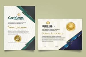 set certificate template with ribbon stripes ornament and modern texture pattern background. Diploma. Vector illustration