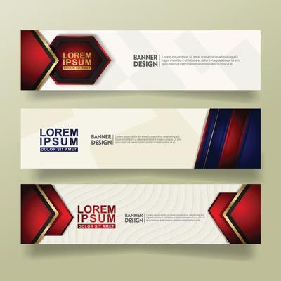 set abstract banner template design with luxury and elegant lines shape ornate on modern pattern background