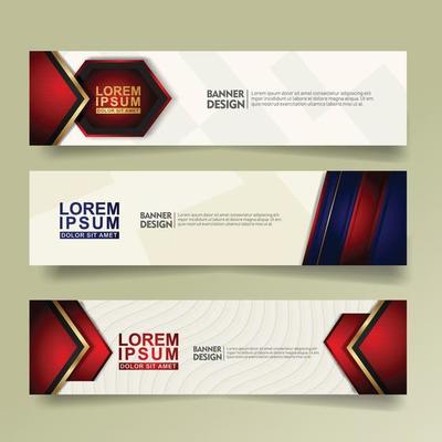 set abstract banner template design with luxury and elegant lines shape ornate on modern pattern background