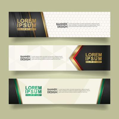 set abstract banner template design with luxury and elegant lines shape ornate on modern pattern background