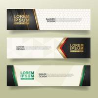 set abstract banner template design with luxury and elegant lines shape ornate on modern pattern background vector