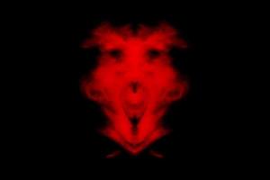 Textured cloud, Abstract red,isolated on black background photo