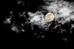 moon with textured cloud,Abstract black,isolated on black background photo