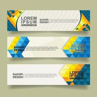 set abstract banner template design with triangle geometric polygonal style vector illustration