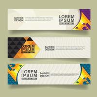 set abstract banner template design with triangle geometric polygonal style vector illustration