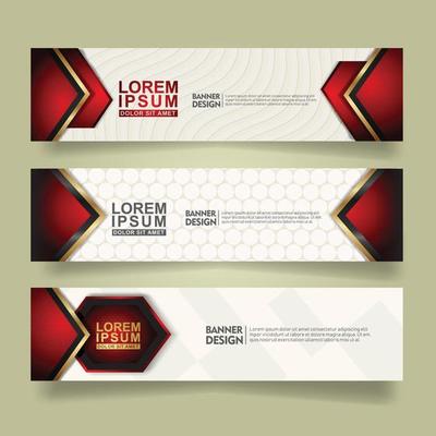 set abstract banner template design with luxury and elegant lines shape ornate on modern pattern background