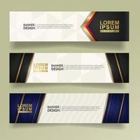 set abstract banner template design with luxury and elegant lines shape ornate on modern pattern background vector