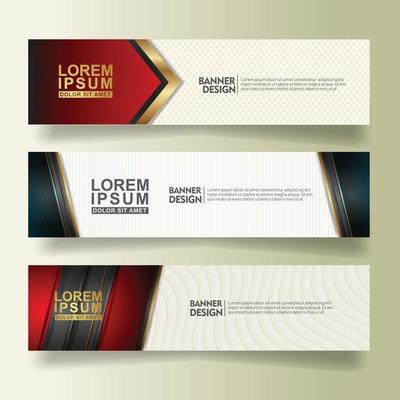 set abstract banner template design with luxury and elegant lines shape ornate on modern pattern background