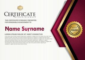 Luxury modern certificate template with flow lines effect ornament on texture pattern background, vector illustration