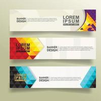 set abstract banner template design with triangle geometric polygonal style vector illustration