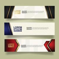 set abstract banner template design with luxury and elegant lines shape ornate on modern pattern background vector