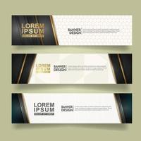 set abstract banner template design with luxury and elegant lines shape ornate on modern pattern background vector