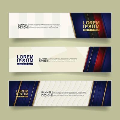 set abstract banner template design with luxury and elegant lines shape ornate on modern pattern background