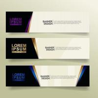 set abstract banner template design with flow line shape ornate on modern pattern background vector