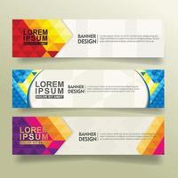 set abstract banner template design with triangle geometric polygonal style vector illustration