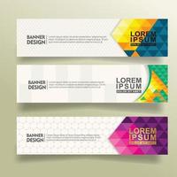 set abstract banner template design with triangle geometric polygonal style vector illustration