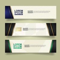 set abstract banner template design with luxury and elegant lines shape ornate on modern pattern background vector