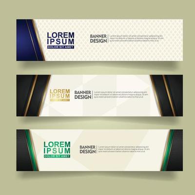 set abstract banner template design with luxury and elegant lines shape ornate on modern pattern background