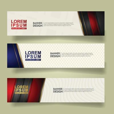 set abstract banner template design with luxury and elegant lines shape ornate on modern pattern background