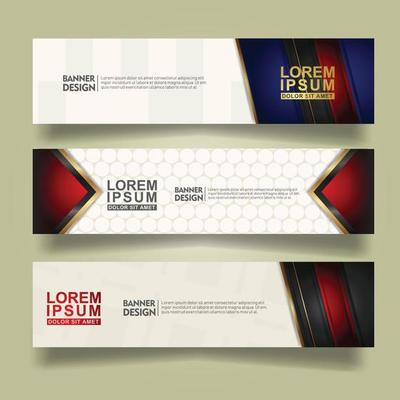 set abstract banner template design with luxury and elegant lines shape ornate on modern pattern background
