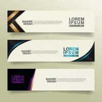 set abstract banner template design with flow line shape ornate on modern pattern background vector