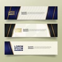 set abstract banner template design with luxury and elegant lines shape ornate on modern pattern background vector