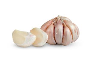 garlic isolated on white background  ,include clipping path photo
