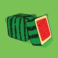 Sweet fresh watermelon cartoon illustration vector