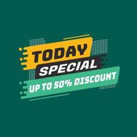 Green today's special label tag illustration vector