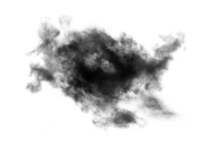 Humo texturizado,negro abstracto,aislado sobre fondo blanco. foto