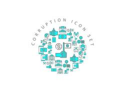 Corruption icon set design on white background. vector