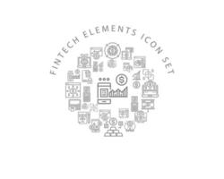 Fintech elements icon set design on white background vector