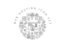 Web hosting icon set design on white background. vector