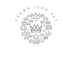 Crown icon set design on white background. vector