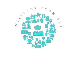 Military icon set design on white background vector