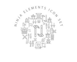 Ninja icon set design on white background vector