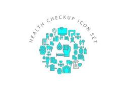 health checkup icon set design on white background vector