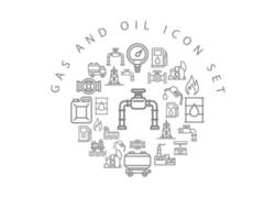 Gas and oil icon set design on white background. vector