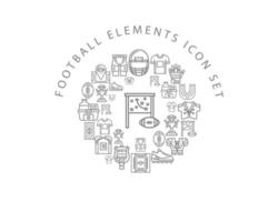 Football elements icon set design on white background vector