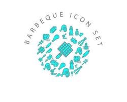 Barbeque icon set design on white background. vector