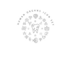 Human organs icon set design on white background. vector