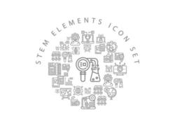 Stem elements icon set design. vector