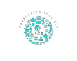 Corruption icon set design on white background. vector